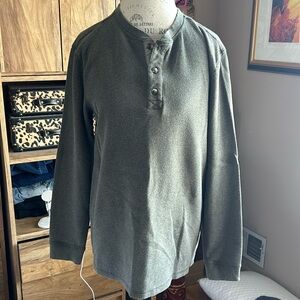 Green Makers Mark Thermal Henley Shirt - Large